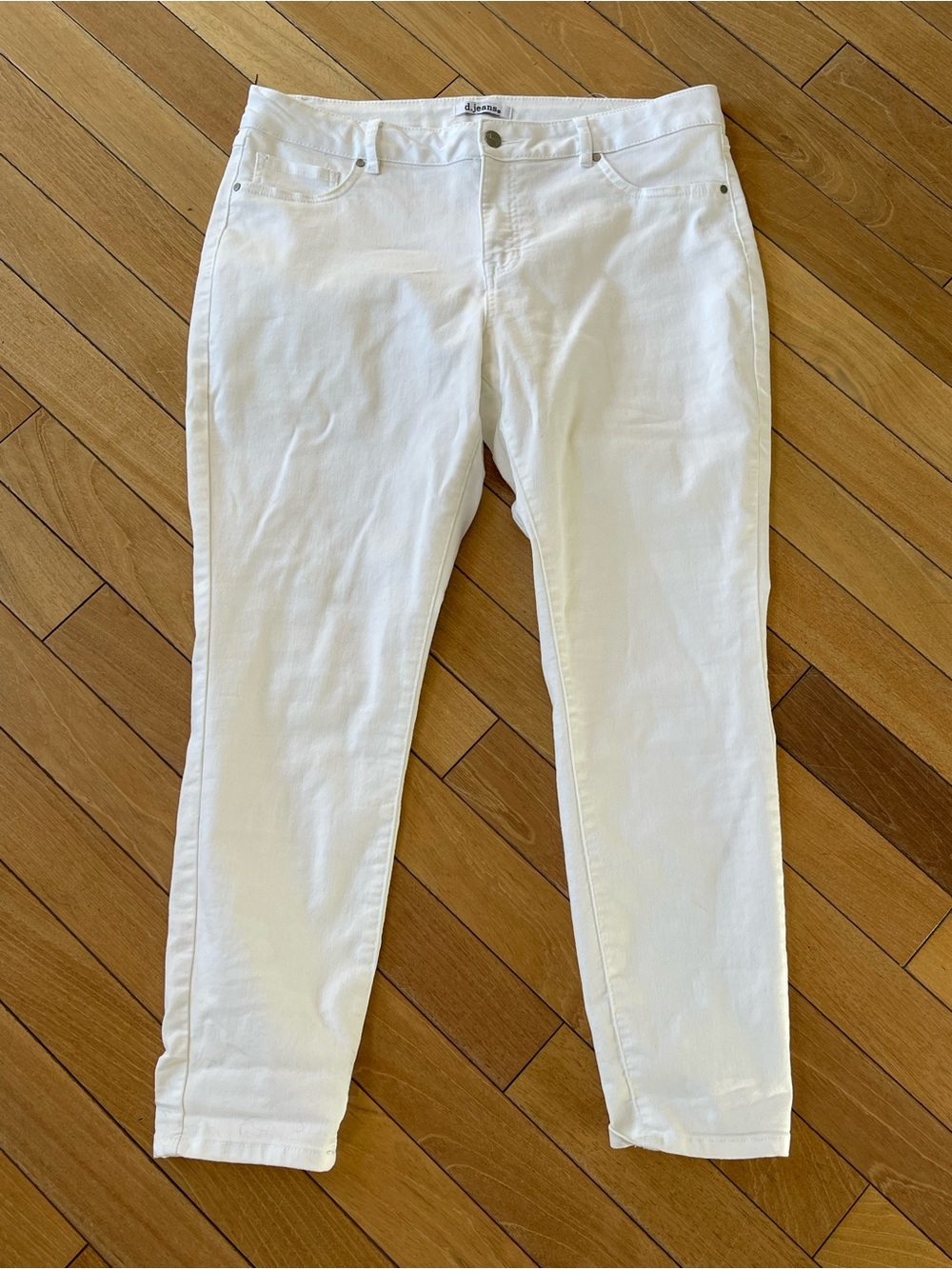 d.jeans White Skinny Ankle Jeans Size 16 Stretch Crop Denim Pants